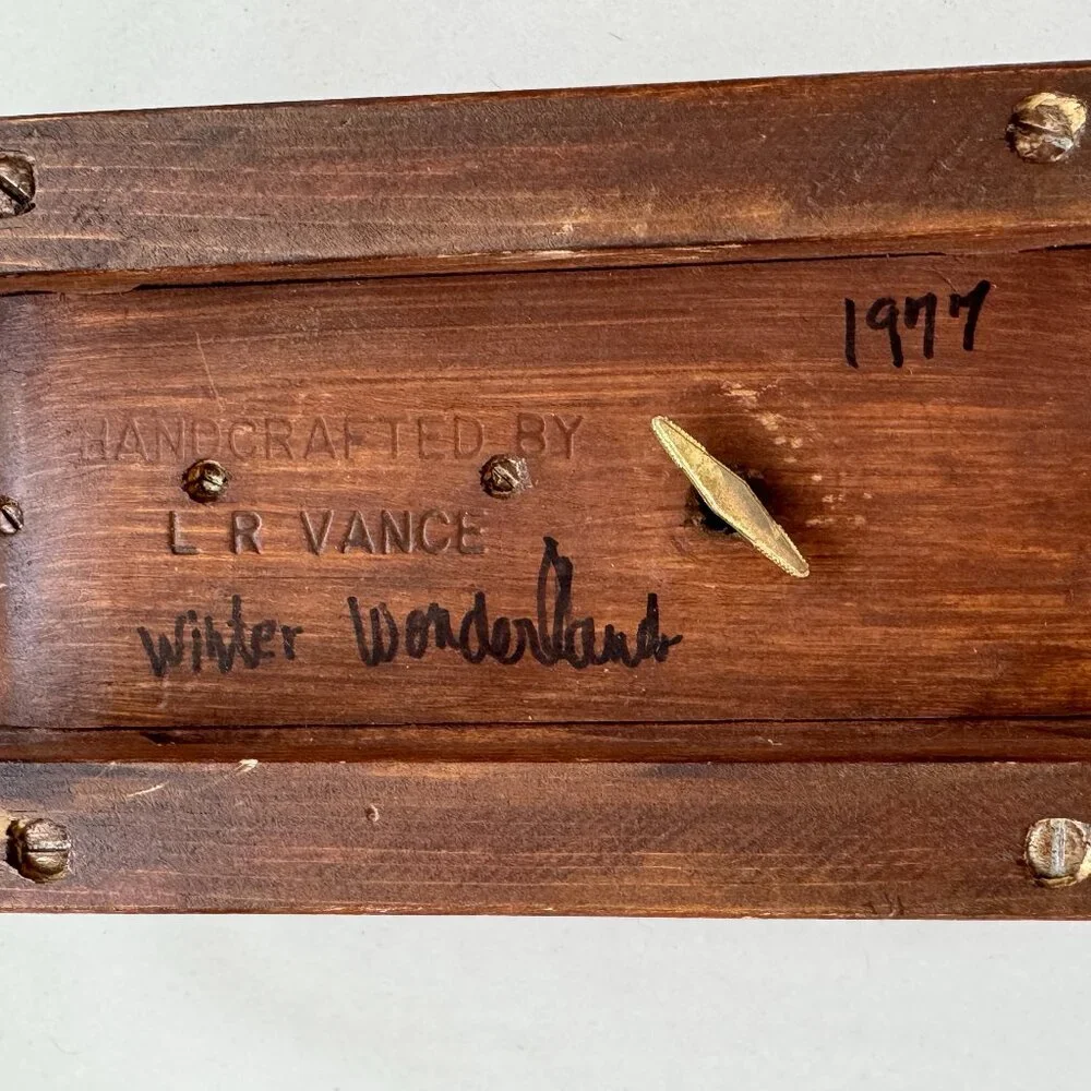 Vintage LR Vance Wood Sled Only Music Box Winter Wonderland